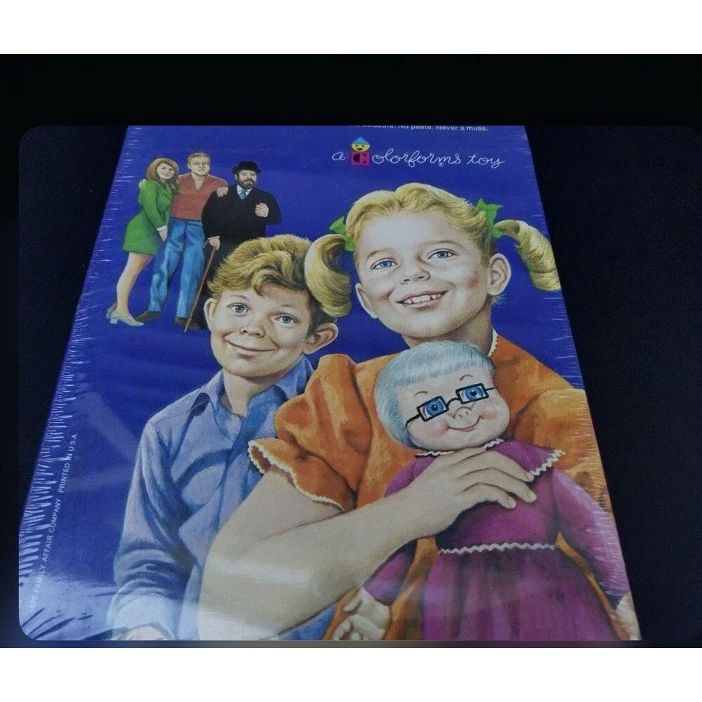Vintage 1970 Family Affair Cartoon Kit Colorforms Buffy Jody Mrs Beasley NOS